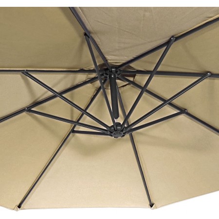 Mighty Rock 10-ft Offset Hanging Patio Umbrella Aluminum Outdoor Cantilever Umbrella Crank Lift